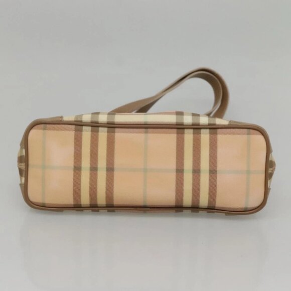 BURBERRY Nova Check Hand Bag PVC Beige Silver - Picture 5 of 16